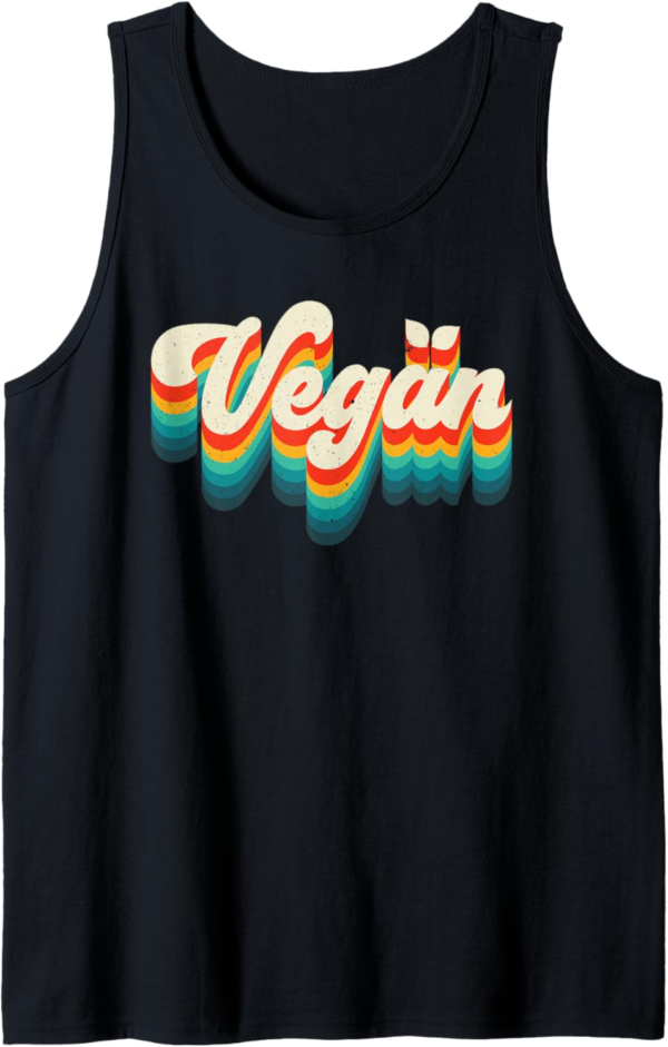Retro Vegan Shirt Women Men Kids Tank Top - Image 2